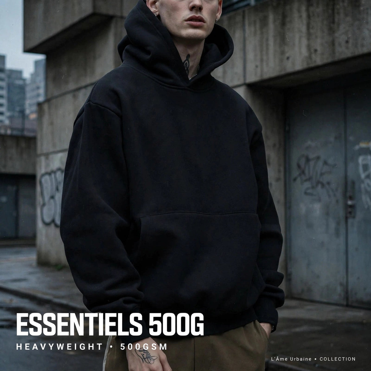 HOODIES ESSENTIELS 500G - L’ÂME URBAINE LIFESTYLE