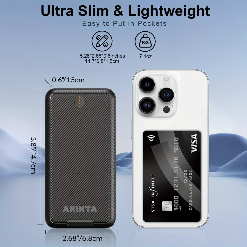 Batterie Portable 10 000 mAh 5V/2A – Power Bank Universelle pour Gilets Chauffants USB & Smartphones | Non Compatible 7,4V - L’ÂME URBAINE LIFESTYLE