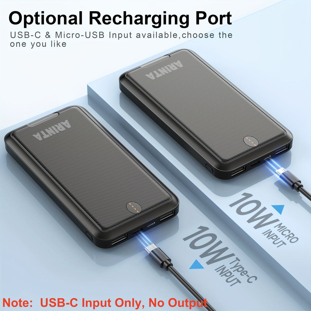 Batterie Portable 10 000 mAh 5V/2A – Power Bank Universelle pour Gilets Chauffants USB & Smartphones | Non Compatible 7,4V - L’ÂME URBAINE LIFESTYLE