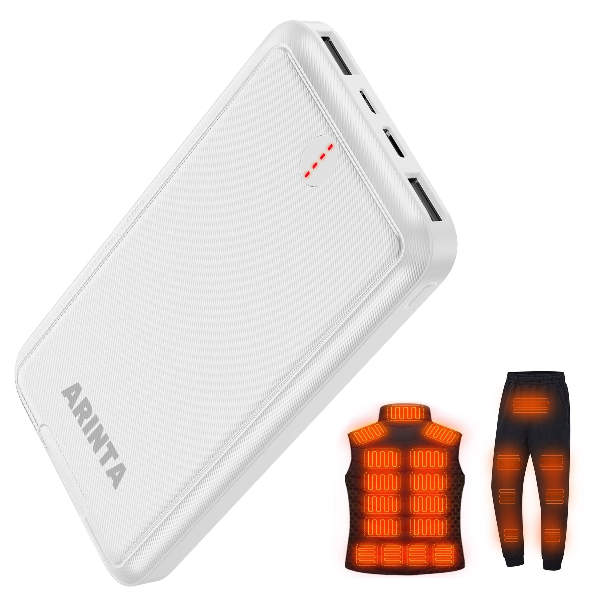 Batterie Portable 10 000 mAh 5V/2A – Power Bank Universelle pour Gilets Chauffants USB & Smartphones | Non Compatible 7,4V - L’ÂME URBAINE LIFESTYLE