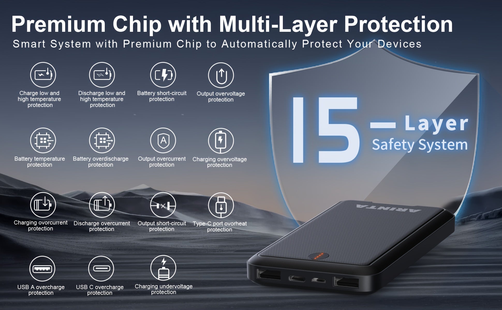 Batterie Portable 10 000 mAh 5V/2A – Power Bank Universelle pour Gilets Chauffants USB & Smartphones | Non Compatible 7,4V - L’ÂME URBAINE LIFESTYLE