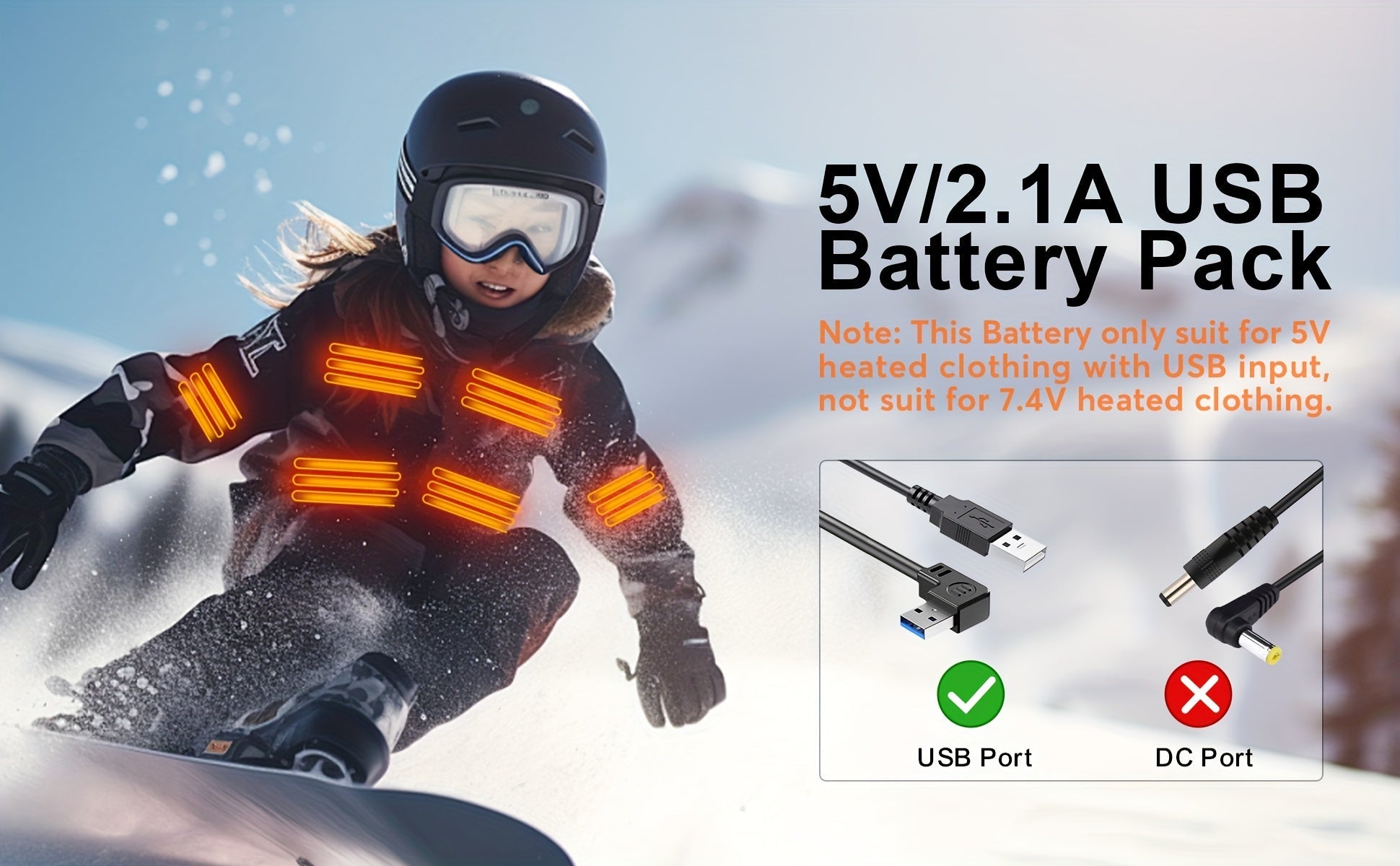 Batterie Portable 10 000 mAh 5V/2A – Power Bank Universelle pour Gilets Chauffants USB & Smartphones | Non Compatible 7,4V - L’ÂME URBAINE LIFESTYLE