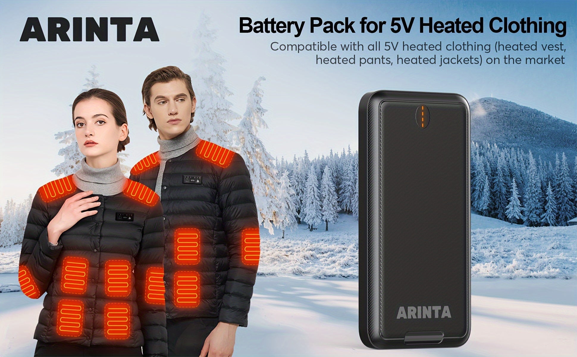 Batterie Portable 10 000 mAh 5V/2A – Power Bank Universelle pour Gilets Chauffants USB & Smartphones | Non Compatible 7,4V - L’ÂME URBAINE LIFESTYLE