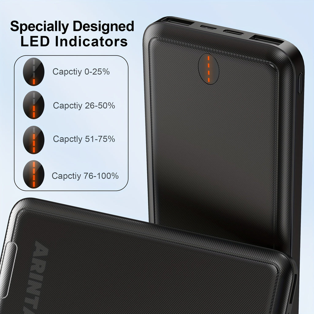 Batterie Portable 10 000 mAh 5V/2A – Power Bank Universelle pour Gilets Chauffants USB & Smartphones | Non Compatible 7,4V - L’ÂME URBAINE LIFESTYLE