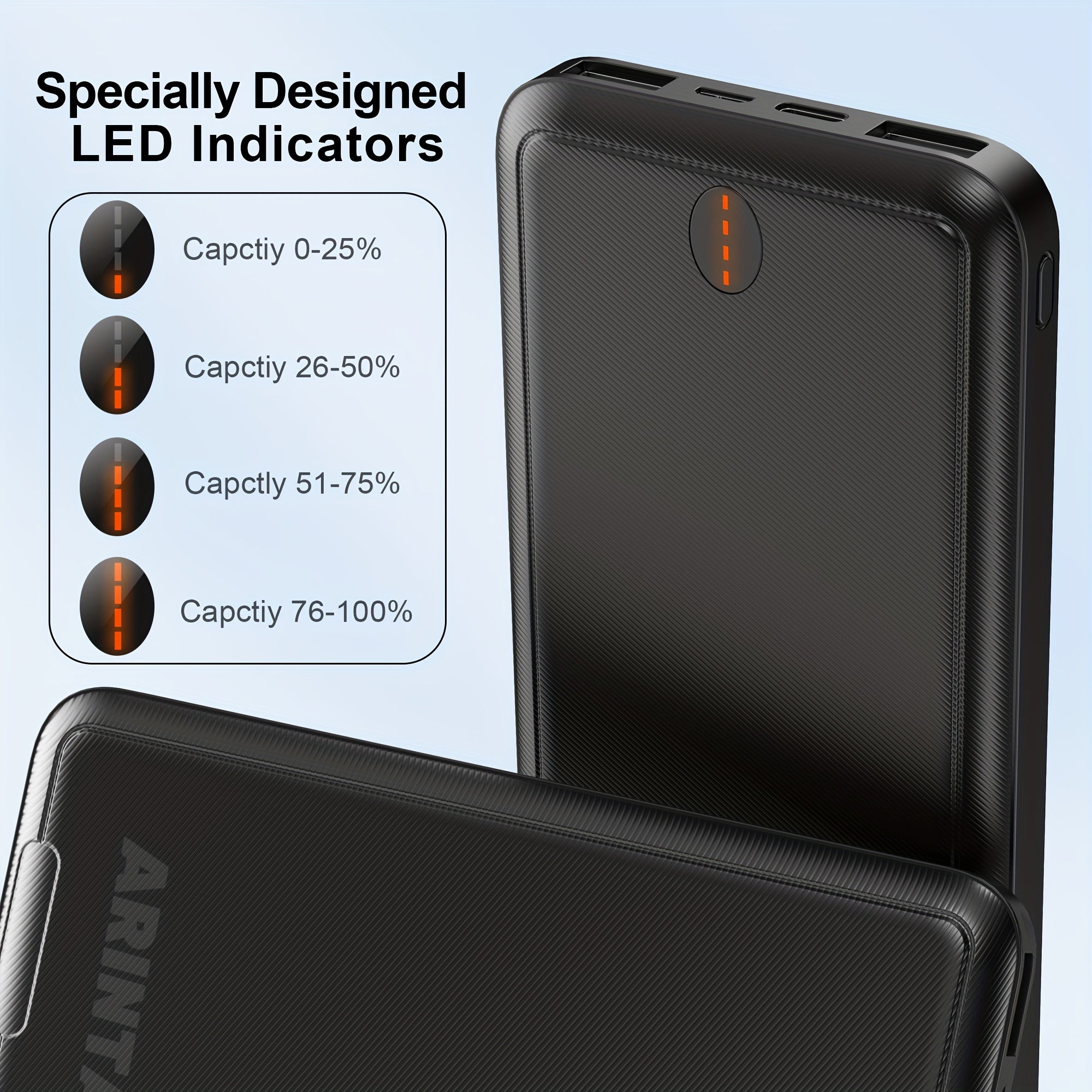 Batterie Portable 10 000 mAh 5V/2A – Power Bank Universelle pour Gilets Chauffants USB & Smartphones | Non Compatible 7,4V - L’ÂME URBAINE LIFESTYLE