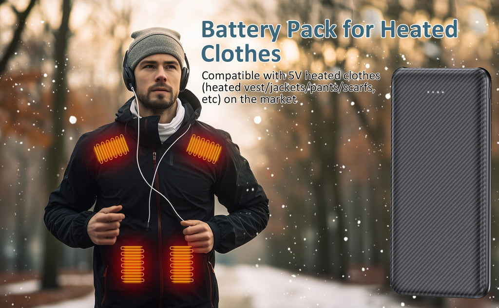 Batterie Portable 10 000 mAh USB - C – Power Bank Haute Performance pour Gilets & Vestes Chauffants | 5V/3A - L’ÂME URBAINE LIFESTYLE