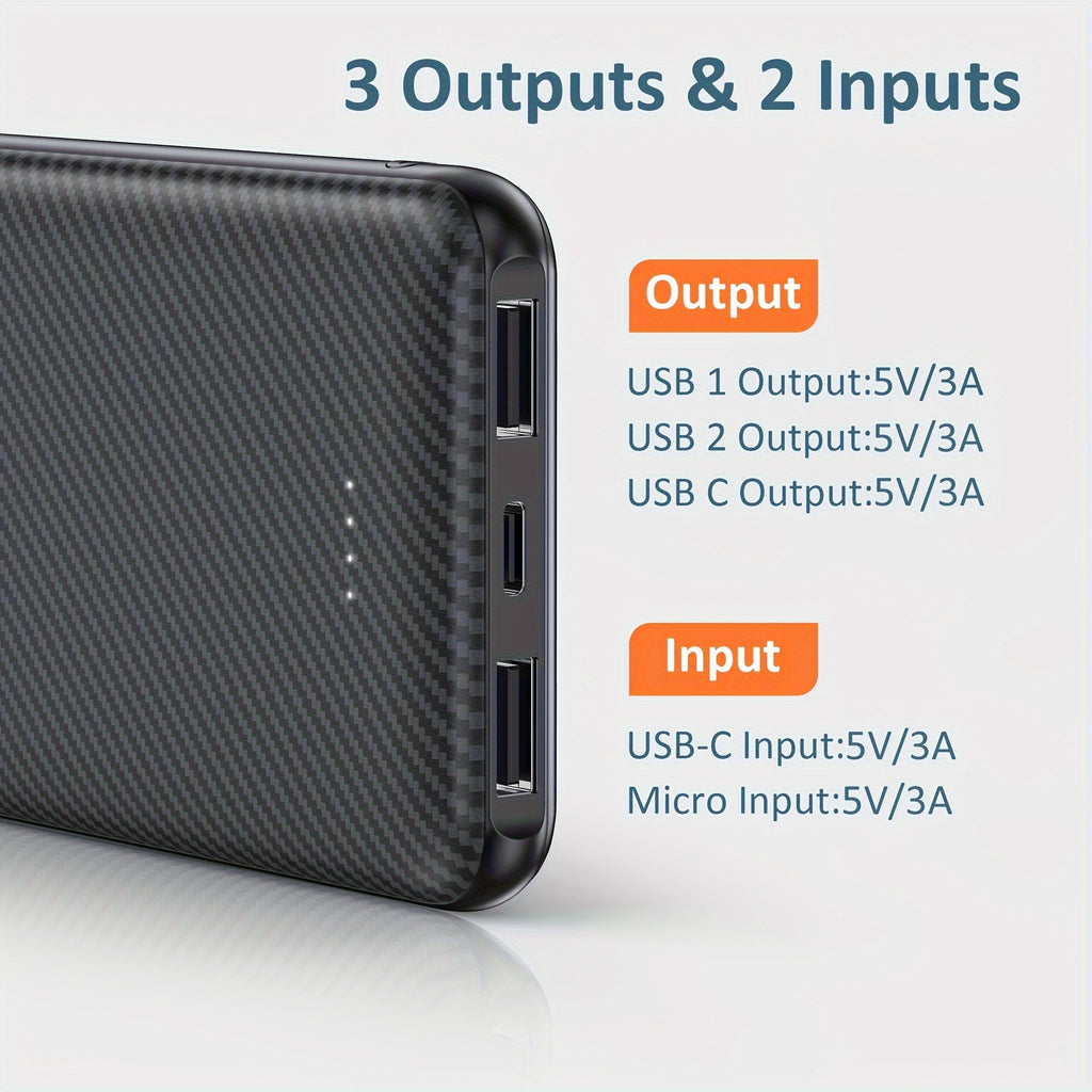 Batterie Portable 10 000 mAh USB - C – Power Bank Haute Performance pour Gilets & Vestes Chauffants | 5V/3A - L’ÂME URBAINE LIFESTYLE