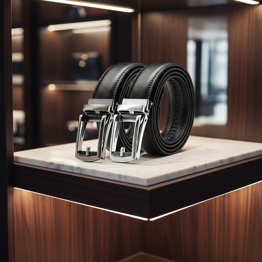 Ceinture Homme en Cuir Véritable à Boucle Automatique – Style Business & Streetwear Premium | DANWEITESI - L’ÂME URBAINE LIFESTYLE