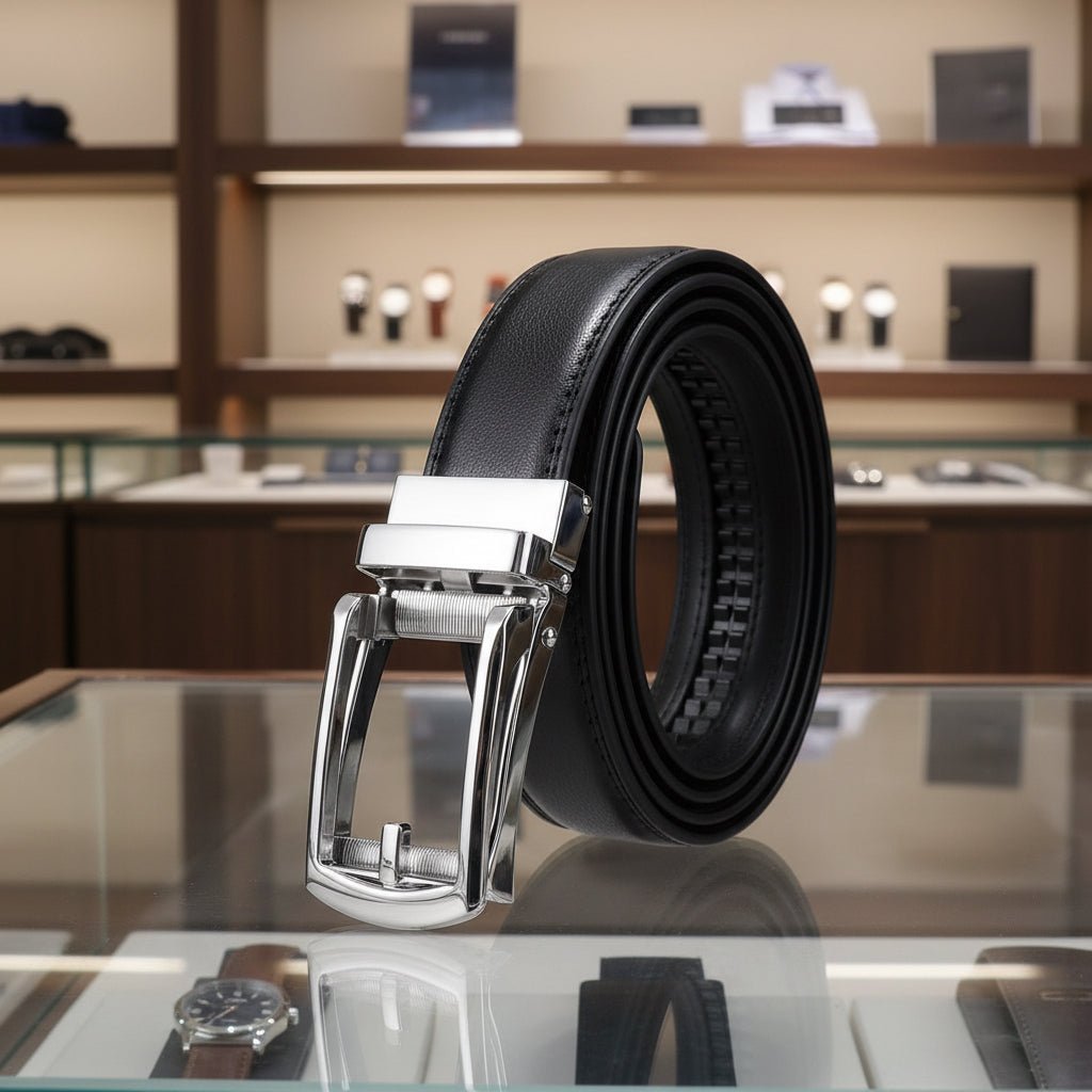 Ceinture Homme en Cuir Véritable à Boucle Automatique – Style Business & Streetwear Premium | DANWEITESI - L’ÂME URBAINE LIFESTYLE
