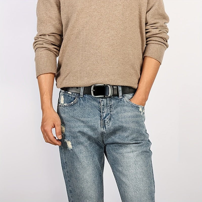 Ceinture Homme Rétro en Cuir PU – Boucle Ardillon Classique | Accessoire Tendance pour Jeans & Pantalons Habillés - L’ÂME URBAINE LIFESTYLE