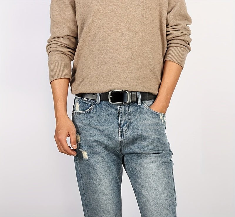 Ceinture Homme Rétro en Cuir PU – Boucle Ardillon Classique | Accessoire Tendance pour Jeans & Pantalons Habillés - L’ÂME URBAINE LIFESTYLE