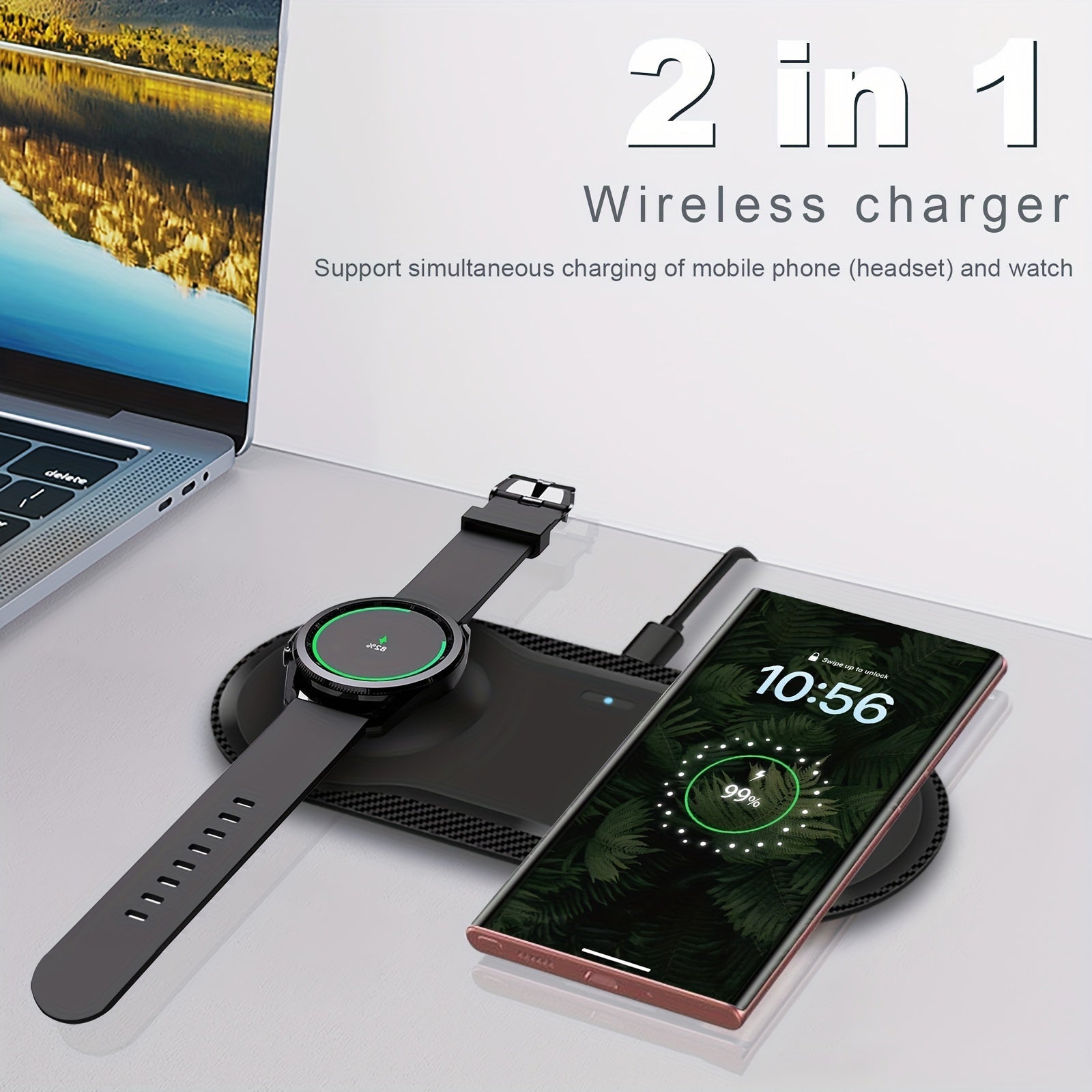 Chargeur Sans Fil Rapide 2 - en - 1 Samsung – Station Double pour Galaxy Watch, Galaxy S23/S22/S21, Buds, Z Flip & Z Fold - L’ÂME URBAINE LIFESTYLE