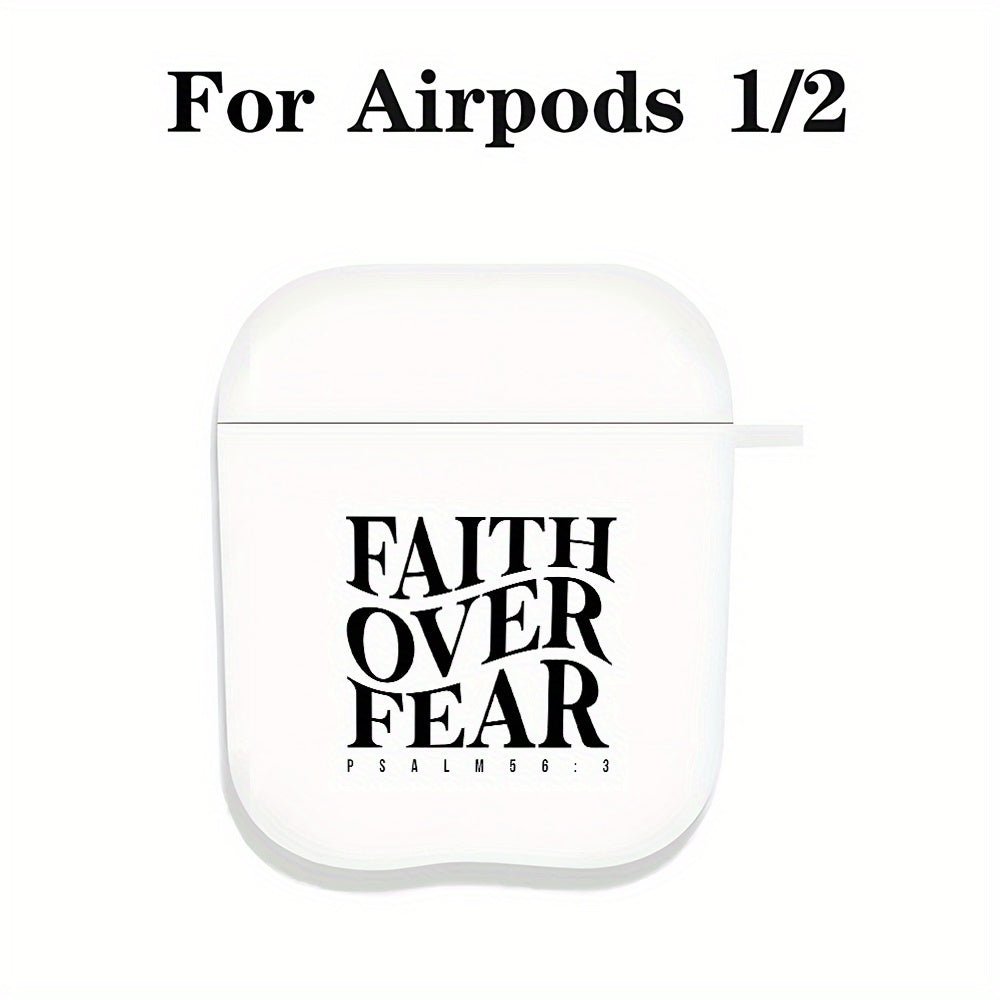 Coque AirPods “Faith Over Fear” – Étui TPU Noir & Blanc pour AirPods 1/2/3, Pro & Pro 2ᵉ Gén | Cadeau Spirituel Inspirant - L’ÂME URBAINE LIFESTYLE