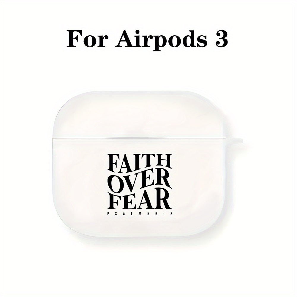 Coque AirPods “Faith Over Fear” – Étui TPU Noir & Blanc pour AirPods 1/2/3, Pro & Pro 2ᵉ Gén | Cadeau Spirituel Inspirant - L’ÂME URBAINE LIFESTYLE