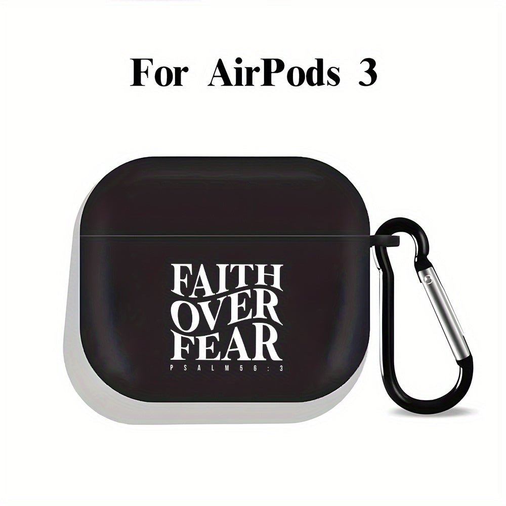 Coque AirPods “Faith Over Fear” – Étui TPU Noir & Blanc pour AirPods 1/2/3, Pro & Pro 2ᵉ Gén | Cadeau Spirituel Inspirant - L’ÂME URBAINE LIFESTYLE
