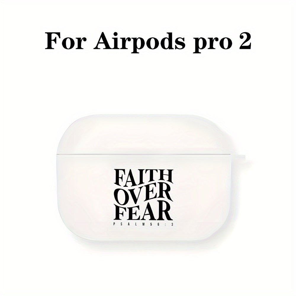 Coque AirPods “Faith Over Fear” – Étui TPU Noir & Blanc pour AirPods 1/2/3, Pro & Pro 2ᵉ Gén | Cadeau Spirituel Inspirant - L’ÂME URBAINE LIFESTYLE