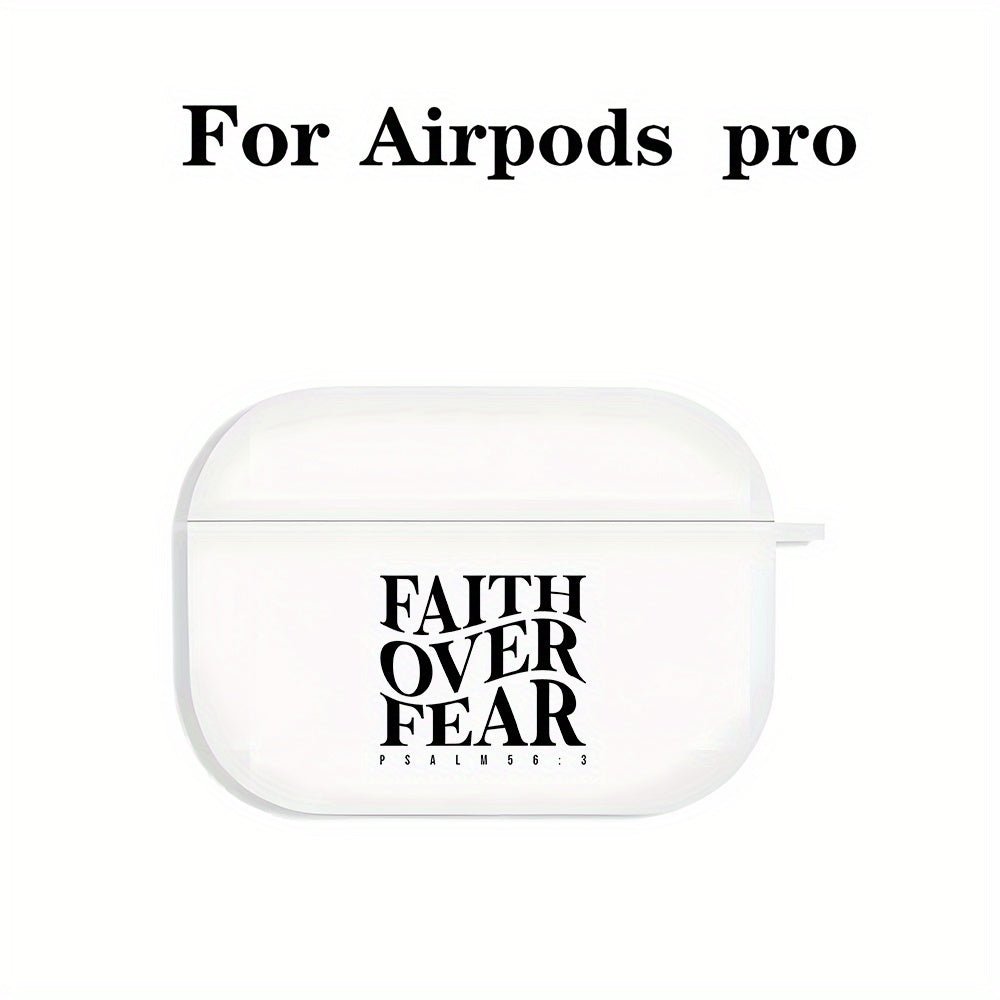 Coque AirPods “Faith Over Fear” – Étui TPU Noir & Blanc pour AirPods 1/2/3, Pro & Pro 2ᵉ Gén | Cadeau Spirituel Inspirant - L’ÂME URBAINE LIFESTYLE