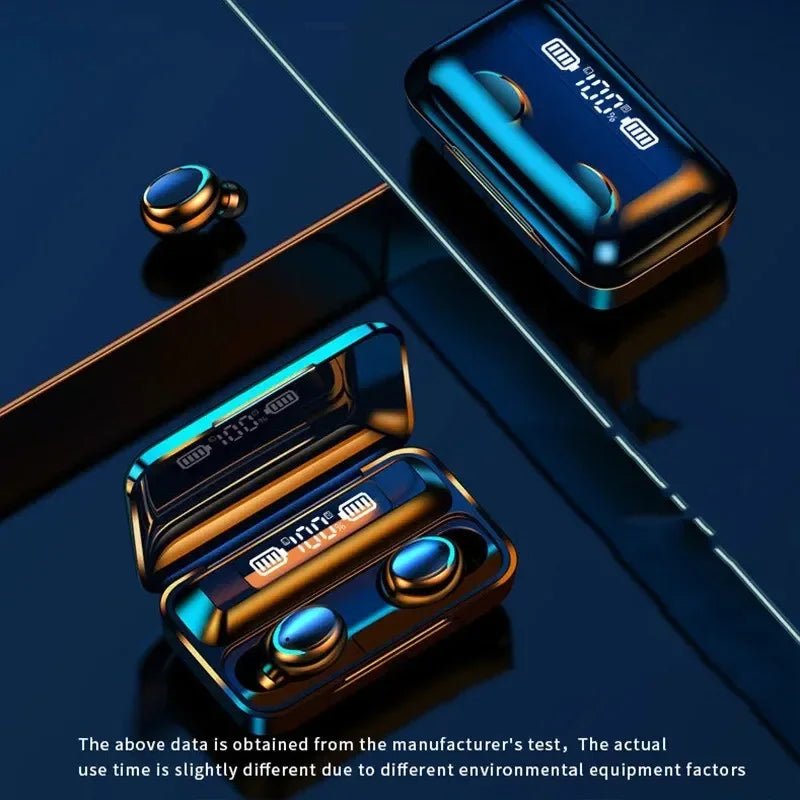 Écouteurs Bluetooth F9 TWS sans fil avec écran LED – Son stéréo, réduction de bruit et résistants à l’eau - L’ÂME URBAINE LIFESTYLE