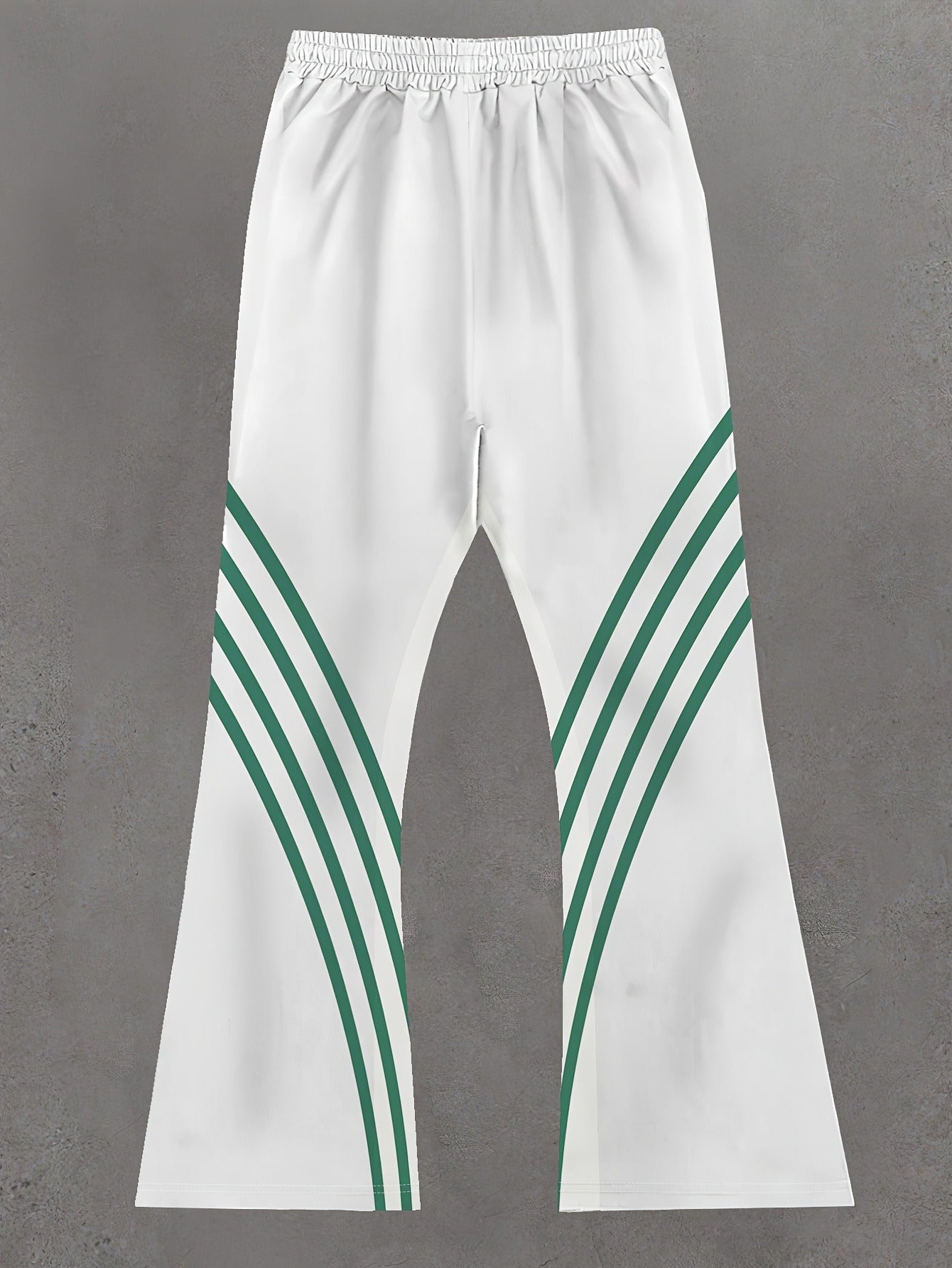 Jogger Streetwear Homme Blanc & Vert – Coupe Oversize Évasée, Imprimé 3D “32” & Blocs de Couleurs | Pantalon Casual Sport & Urbain - L’ÂME URBAINE LIFESTYLE