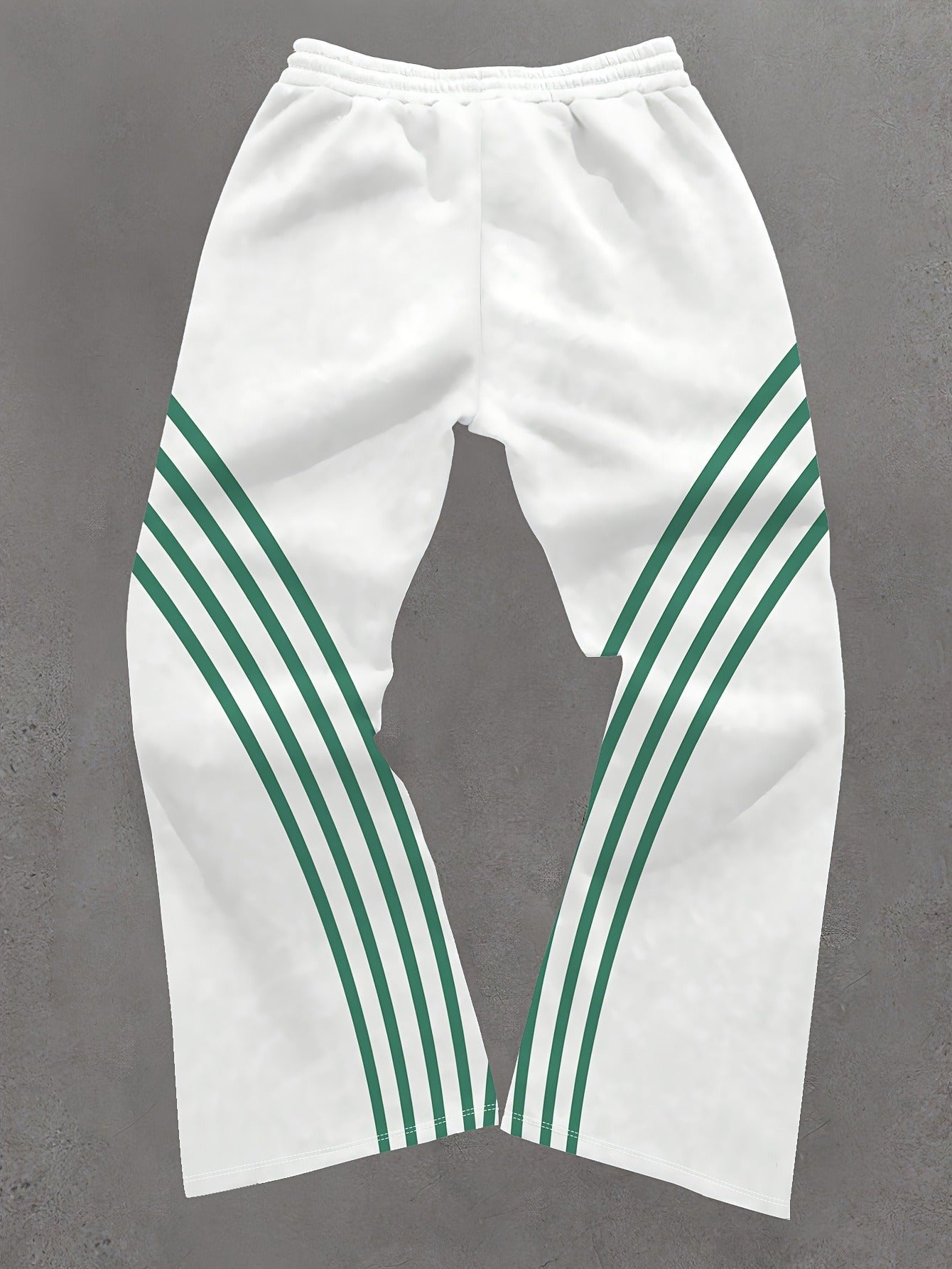 Jogger Streetwear Homme Blanc & Vert – Coupe Oversize Évasée, Imprimé 3D “32” & Blocs de Couleurs | Pantalon Casual Sport & Urbain - L’ÂME URBAINE LIFESTYLE