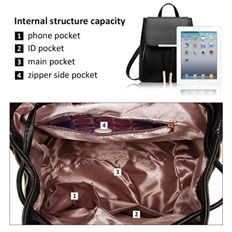 Mini Sac à Dos Femme Preppy – Sac à Rabat Tendance, Format Compact & Polyvalent pour Campus, Collège & Quotidien - L’ÂME URBAINE LIFESTYLE