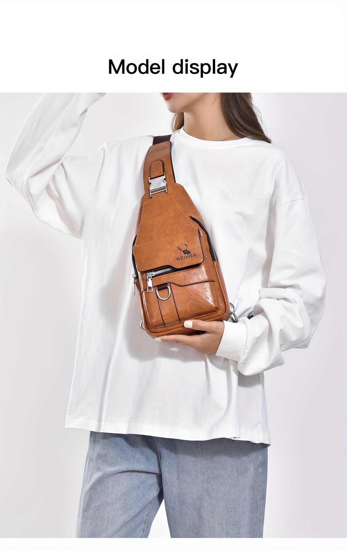 Sac Bandoulière Homme WEIXIER en Cuir PU Rétro – Durable, Résistant à l’Eau & Idéal pour Travail, Sorties & Quotidien - L’ÂME URBAINE LIFESTYLE