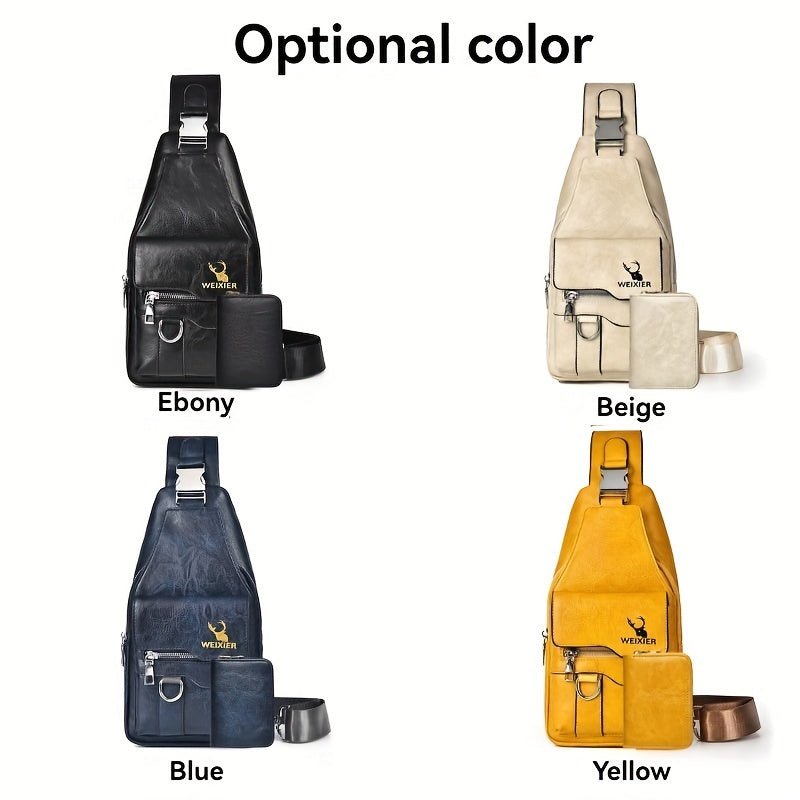 Sac Bandoulière Homme WEIXIER en Cuir PU Rétro – Durable, Résistant à l’Eau & Idéal pour Travail, Sorties & Quotidien - L’ÂME URBAINE LIFESTYLE