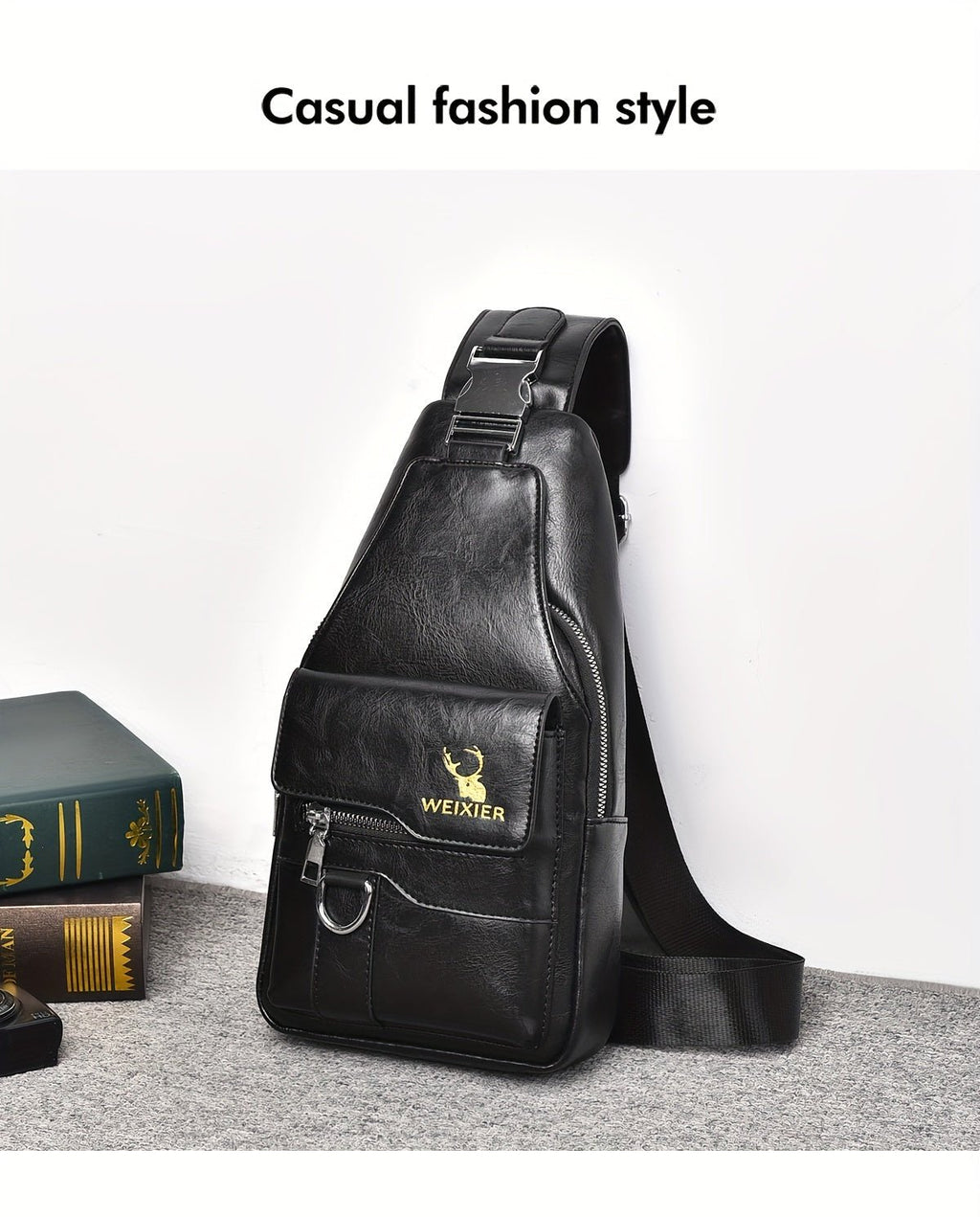 Sac Bandoulière Homme WEIXIER en Cuir PU Rétro – Durable, Résistant à l’Eau & Idéal pour Travail, Sorties & Quotidien - L’ÂME URBAINE LIFESTYLE