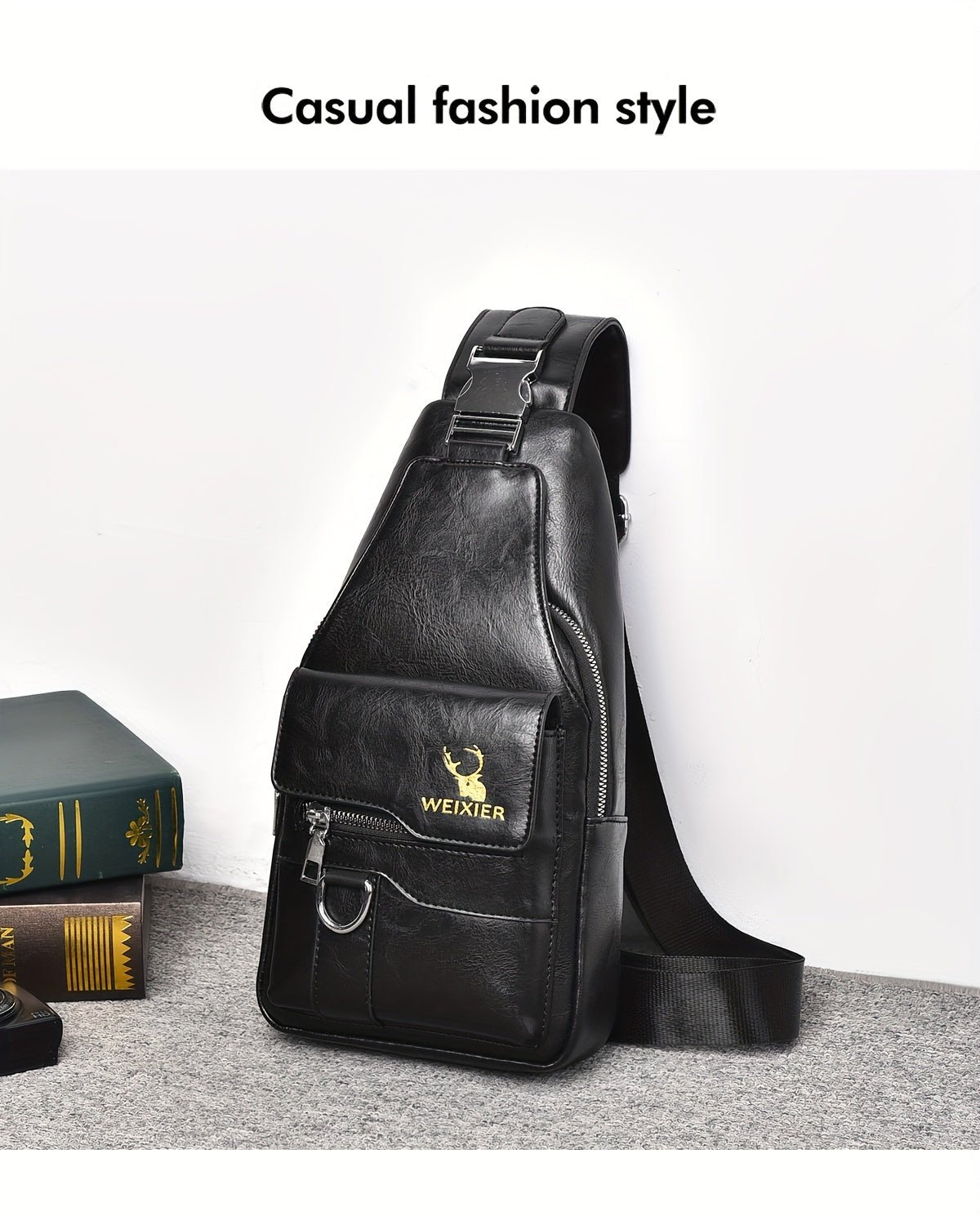 Sac Bandoulière Homme WEIXIER en Cuir PU Rétro – Durable, Résistant à l’Eau & Idéal pour Travail, Sorties & Quotidien - L’ÂME URBAINE LIFESTYLE