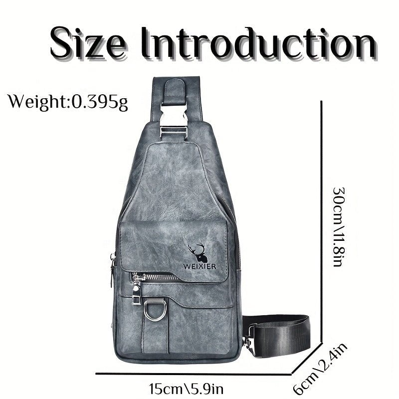 Sac Bandoulière Homme WEIXIER en Cuir PU Rétro – Durable, Résistant à l’Eau & Idéal pour Travail, Sorties & Quotidien - L’ÂME URBAINE LIFESTYLE