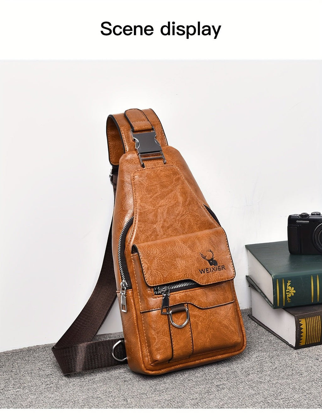 Sac Bandoulière Homme WEIXIER en Cuir PU Rétro – Durable, Résistant à l’Eau & Idéal pour Travail, Sorties & Quotidien - L’ÂME URBAINE LIFESTYLE