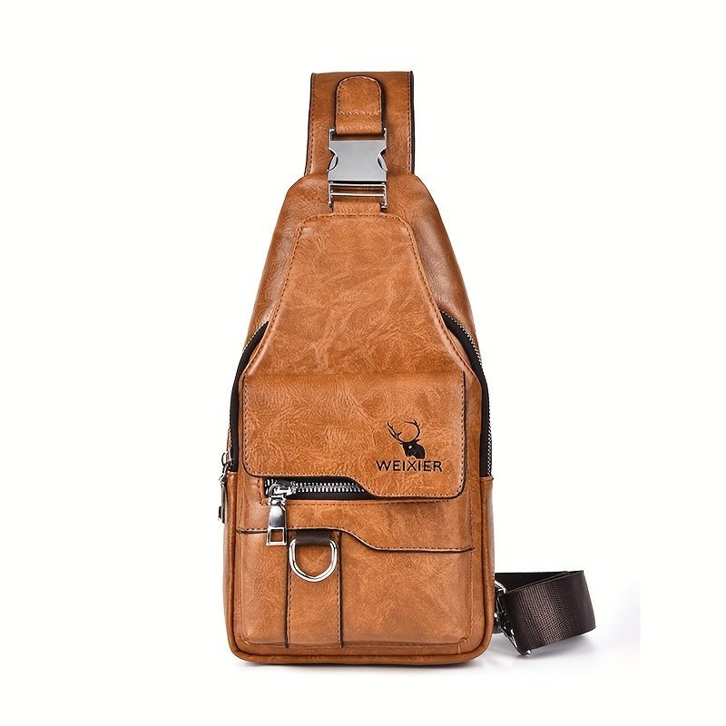 Sac Bandoulière Homme WEIXIER en Cuir PU Rétro – Durable, Résistant à l’Eau & Idéal pour Travail, Sorties & Quotidien - L’ÂME URBAINE LIFESTYLE