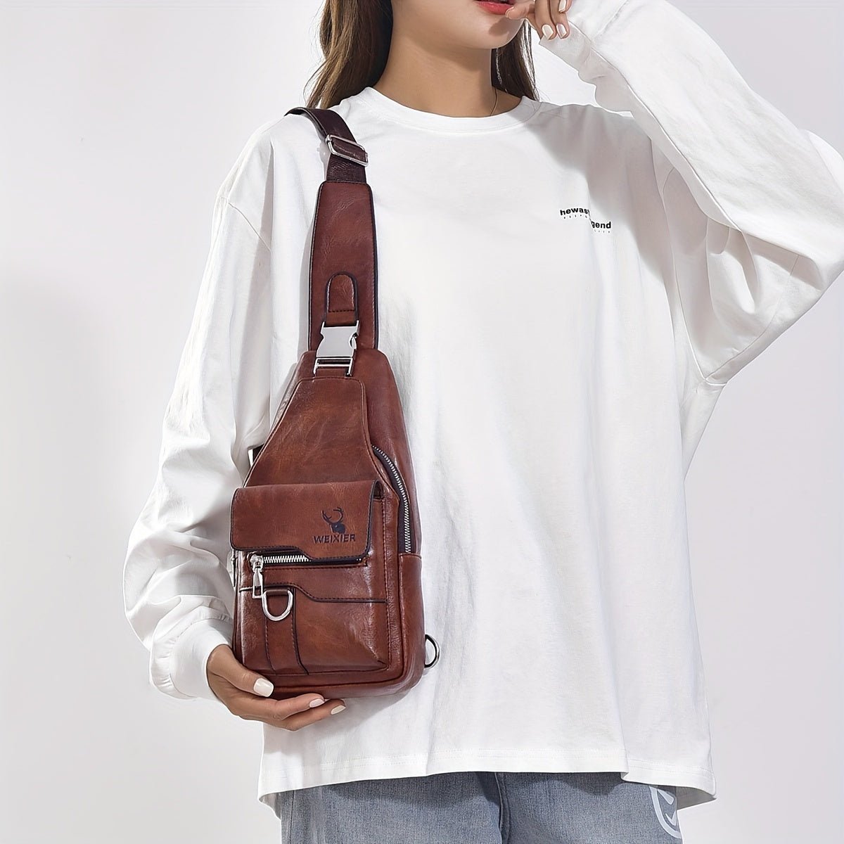 Sac Bandoulière Homme WEIXIER en Cuir PU Rétro – Durable, Résistant à l’Eau & Idéal pour Travail, Sorties & Quotidien - L’ÂME URBAINE LIFESTYLE