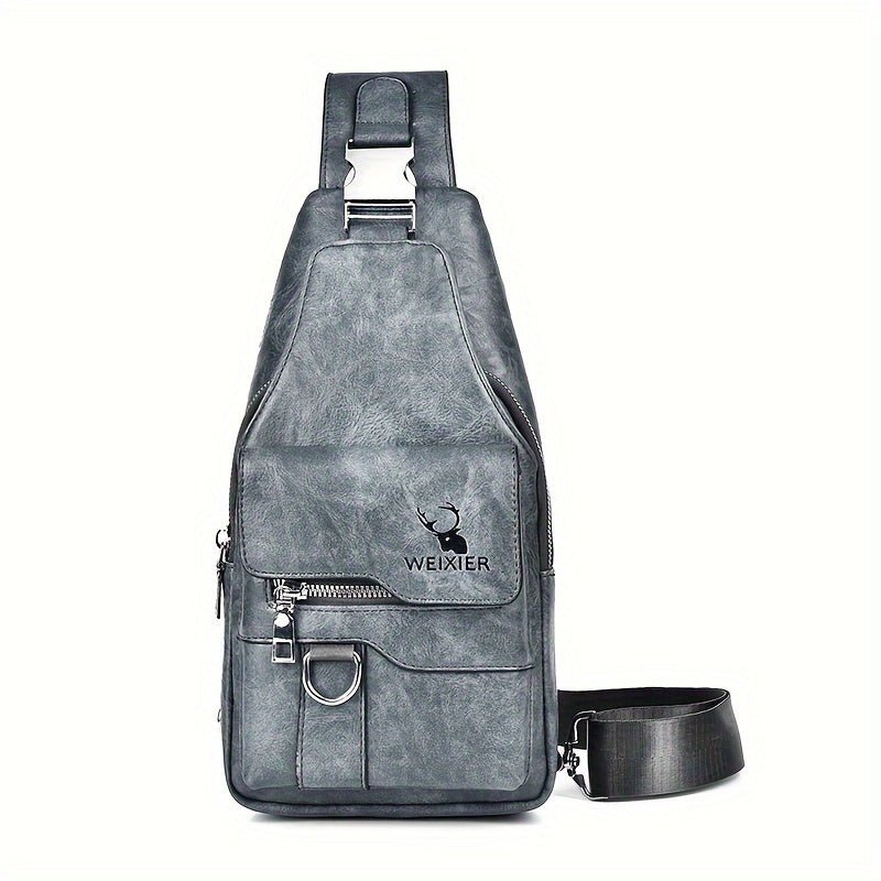 Sac Bandoulière Homme WEIXIER en Cuir PU Rétro – Durable, Résistant à l’Eau & Idéal pour Travail, Sorties & Quotidien - L’ÂME URBAINE LIFESTYLE