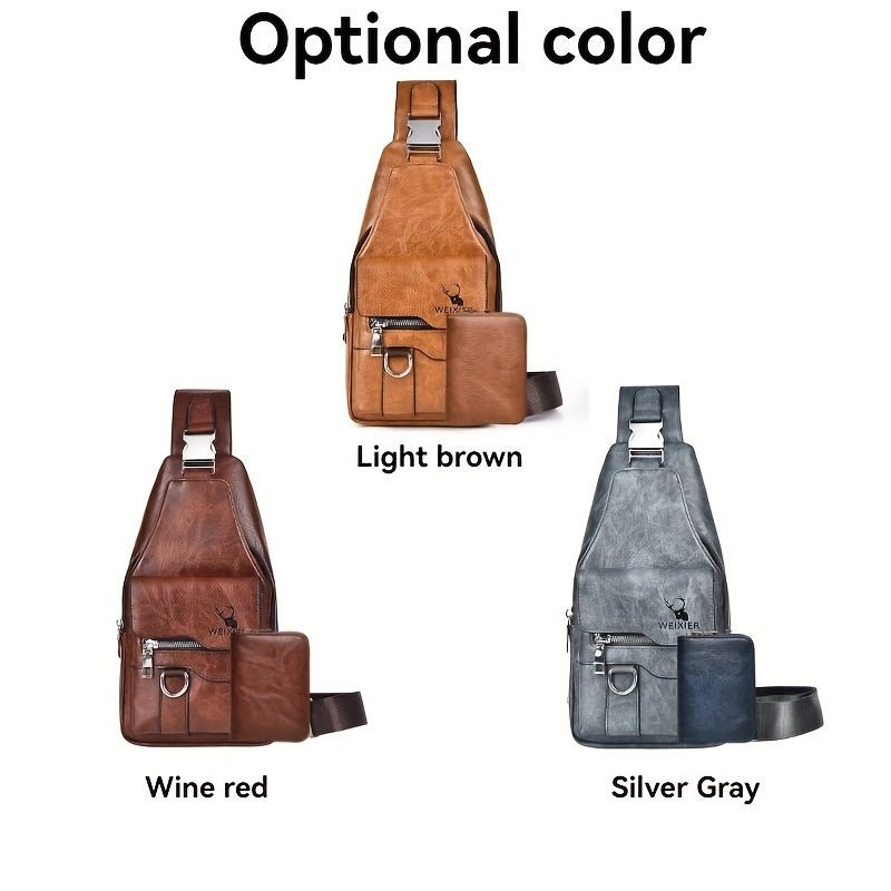 Sac Bandoulière Homme WEIXIER en Cuir PU Rétro – Durable, Résistant à l’Eau & Idéal pour Travail, Sorties & Quotidien - L’ÂME URBAINE LIFESTYLE