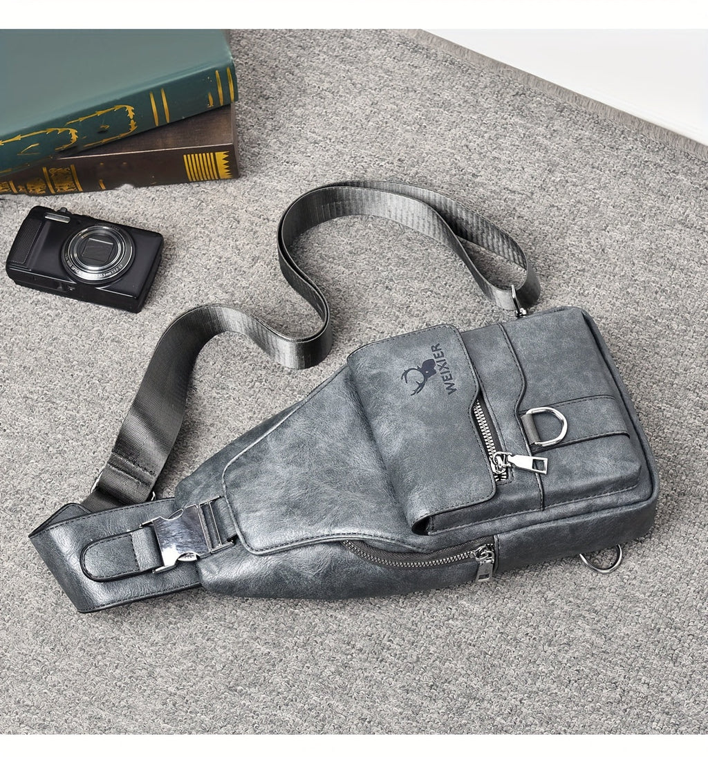 Sac Bandoulière Homme WEIXIER en Cuir PU Rétro – Durable, Résistant à l’Eau & Idéal pour Travail, Sorties & Quotidien - L’ÂME URBAINE LIFESTYLE