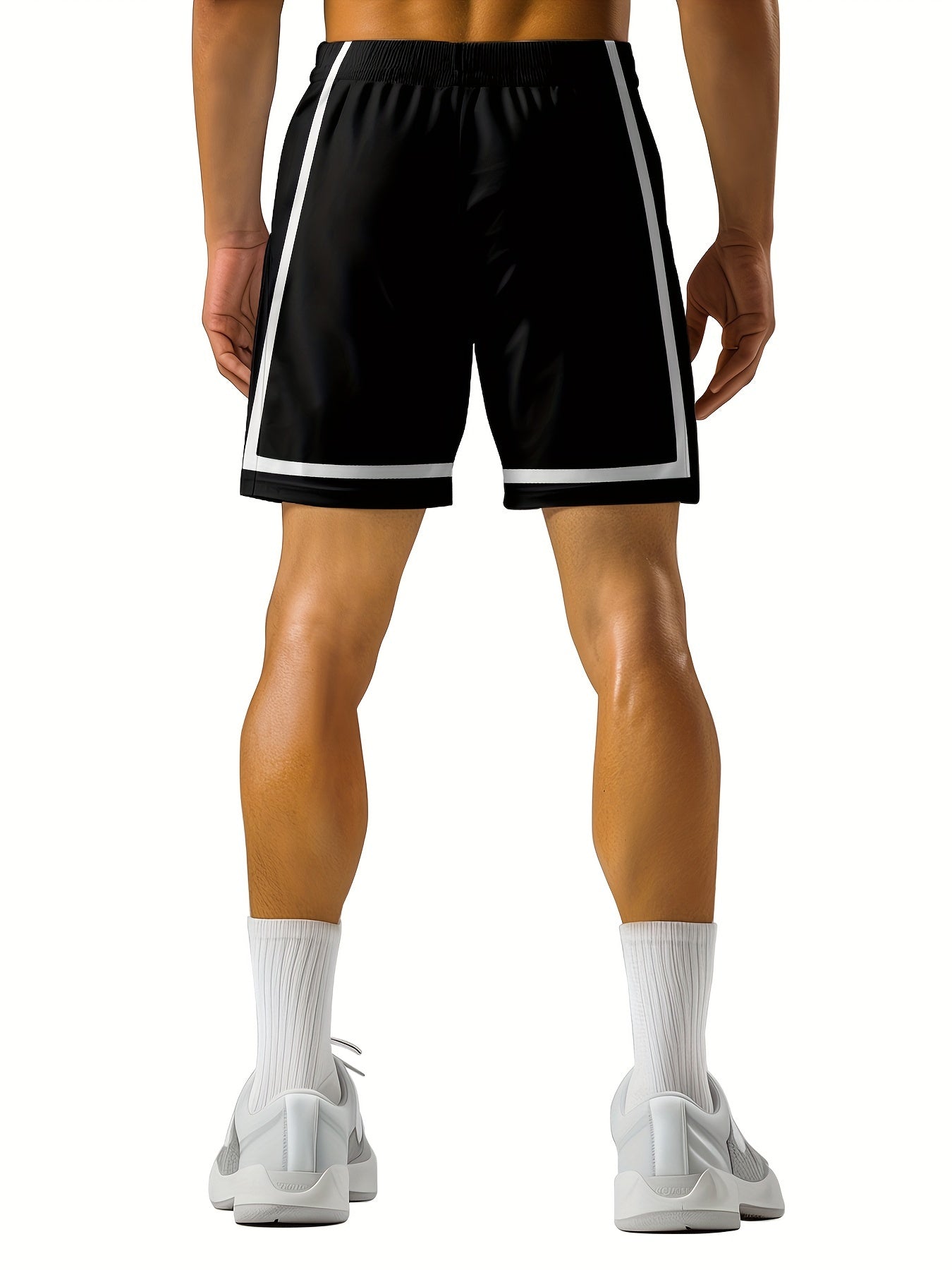 Short Homme Noir à Séchage Rapide – Polyester Respirant, Idéal Basket & Streetwear | Confort Léger & Style Urbain - L’ÂME URBAINE LIFESTYLE