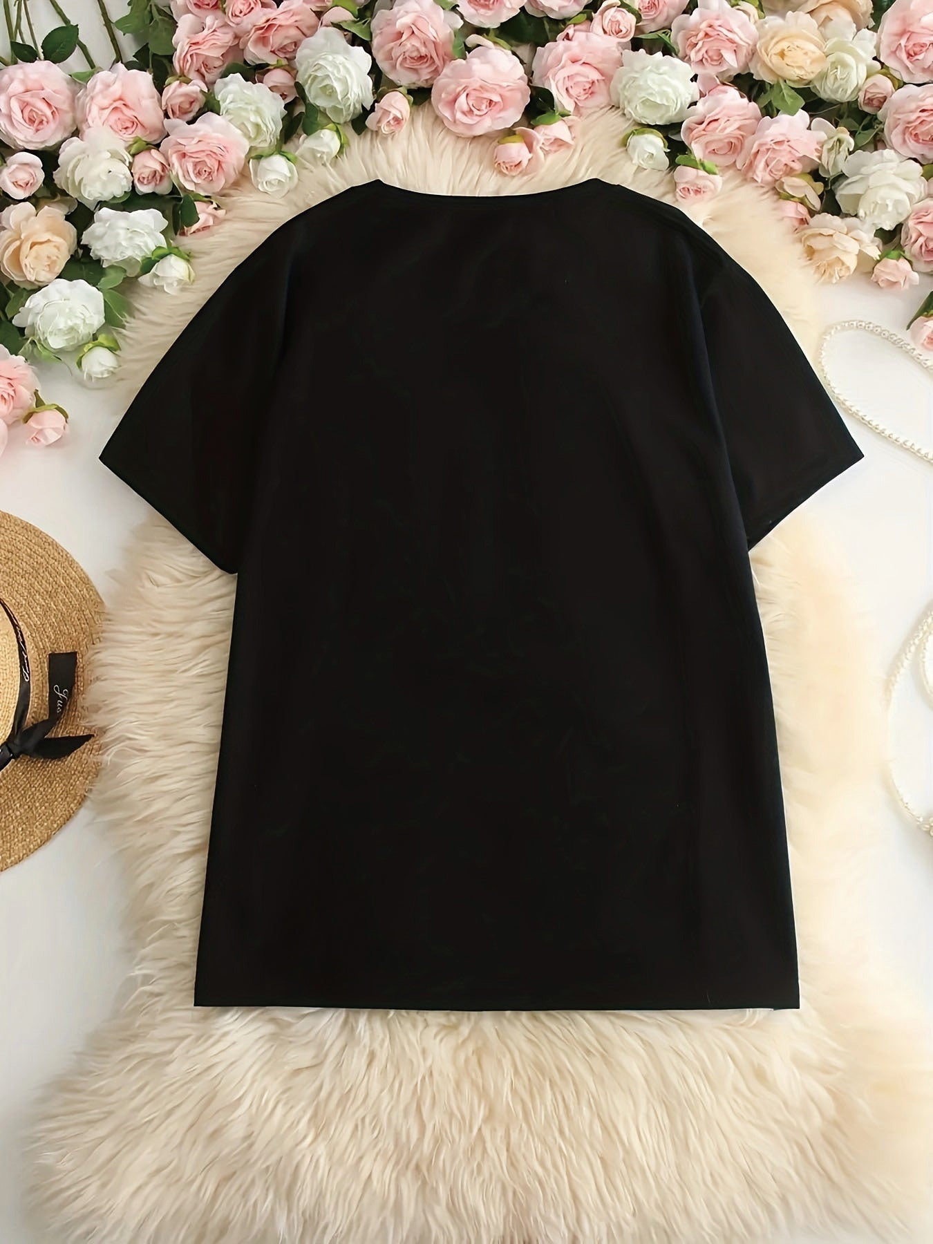 T-Shirt Femme Grande Taille “GYM NO EXCUSES!” – Oversize Stretch Noir, Motivation Sport & Casual | 0XL à 4XL - L’ÂME URBAINE LIFESTYLE