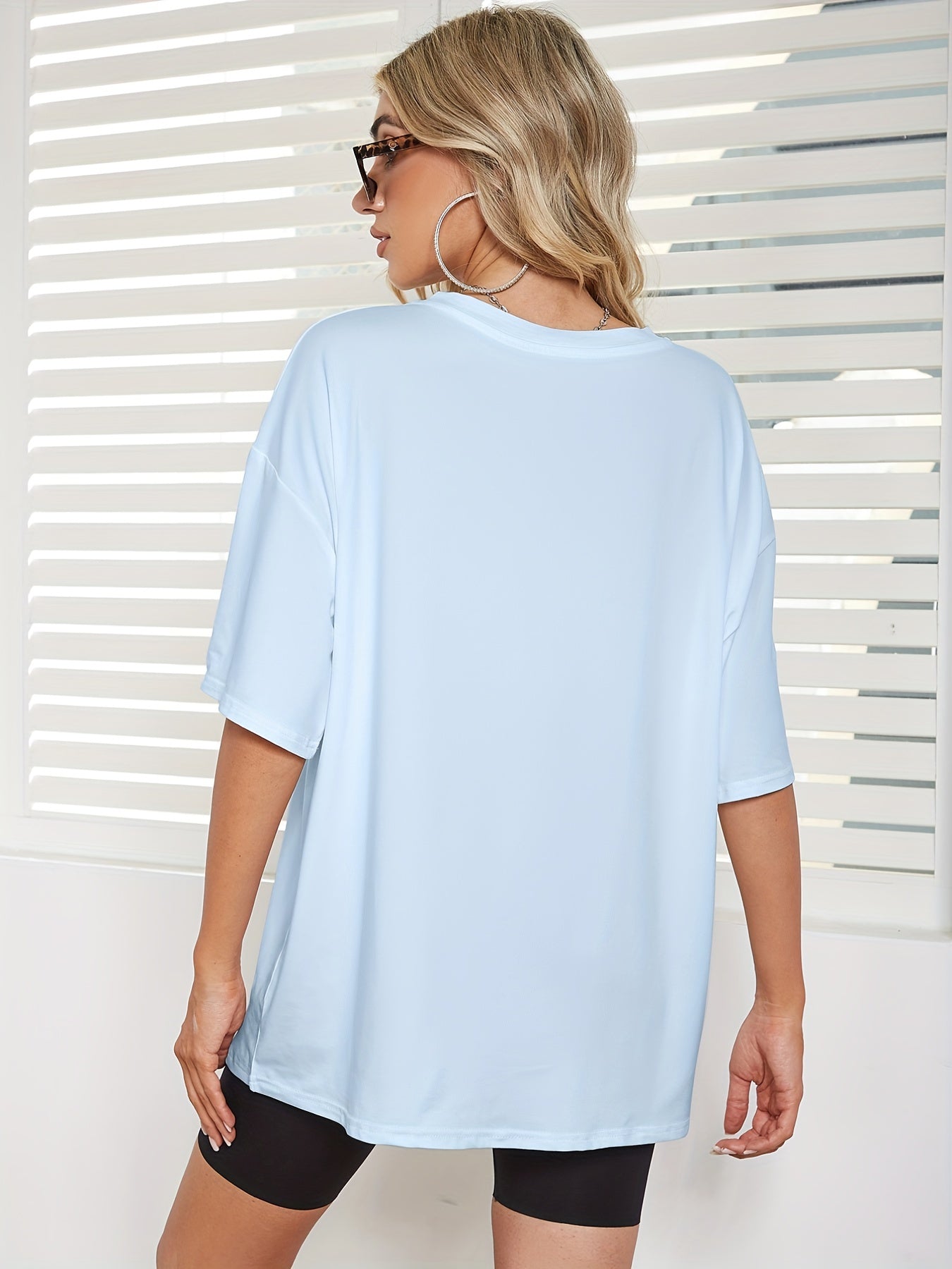 T-Shirt Oversize Femme à Imprimé Lettres – Col Rond, Manches Courtes & Style Streetwear Casual | Confort & Tendance - L’ÂME URBAINE LIFESTYLE