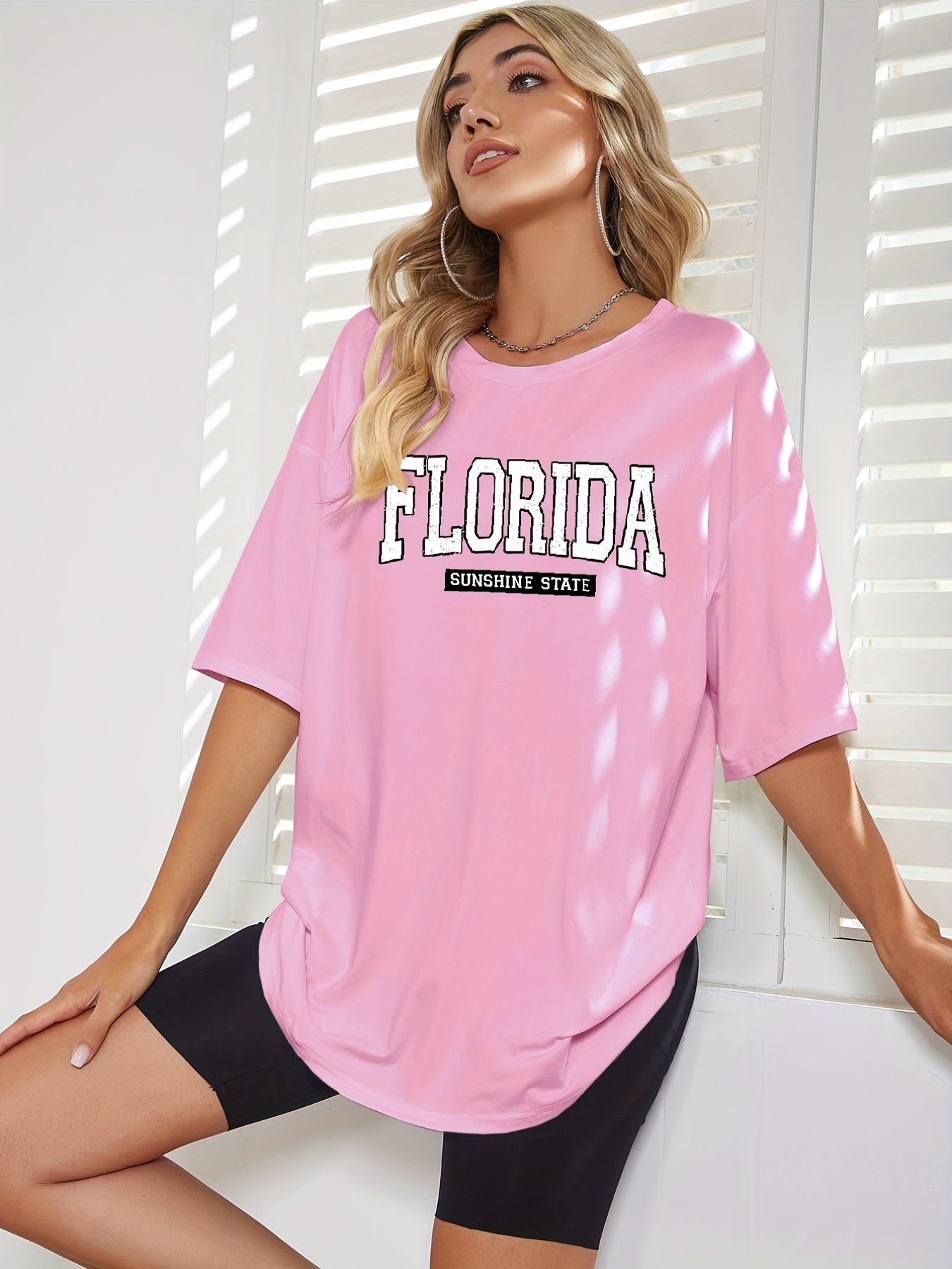 T-Shirt Oversize Femme à Imprimé Lettres – Col Rond, Manches Courtes & Style Streetwear Casual | Confort & Tendance - L’ÂME URBAINE LIFESTYLE