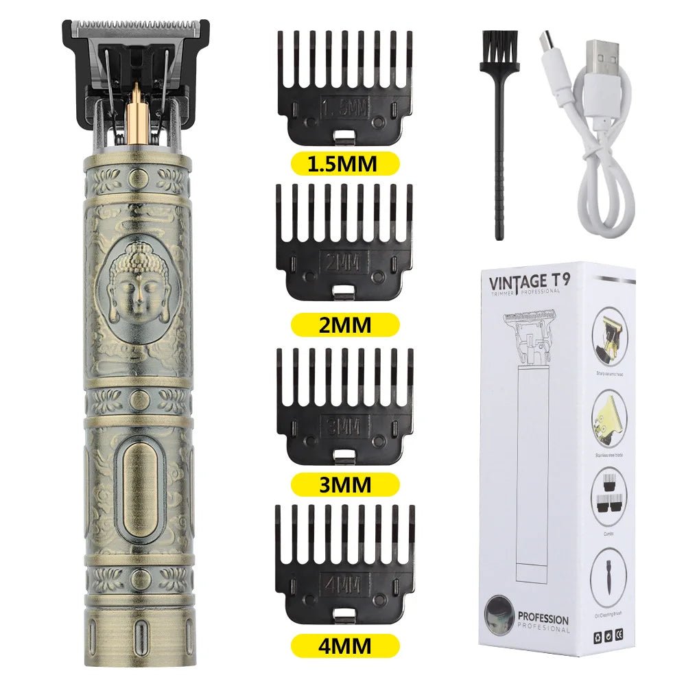 Tondeuse Professionnelle Rétro T9 – Kit de Coupe & Rasage Sans Fil - L’ÂME URBAINE LIFESTYLE